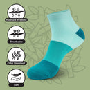 moisture wicking, breathable, odor-resistant and comfortable rayon from bamboo quarter socks