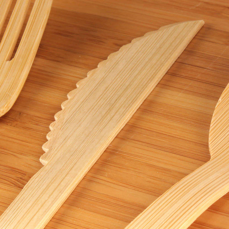 bulk bamboo veneer disposable knives close