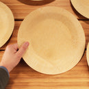 bamboo veneer round appetizer food plate 11" inch size