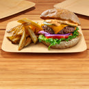 BambooMN veneer bamboo plate cheeseburger fries appetizer sliders