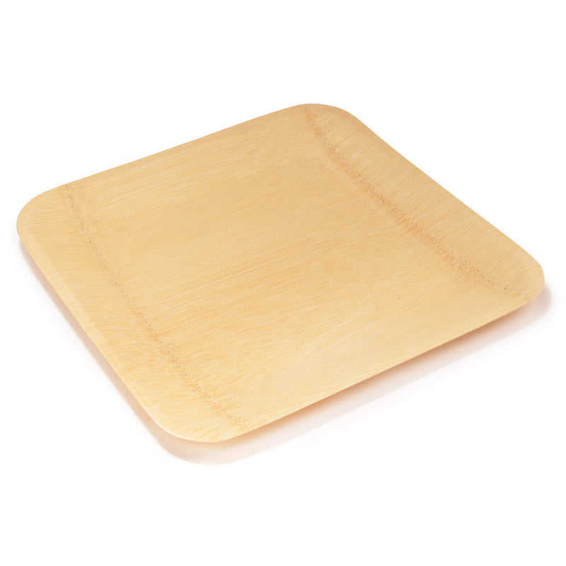 BambooMN Disposable Bamboo Square Plates.