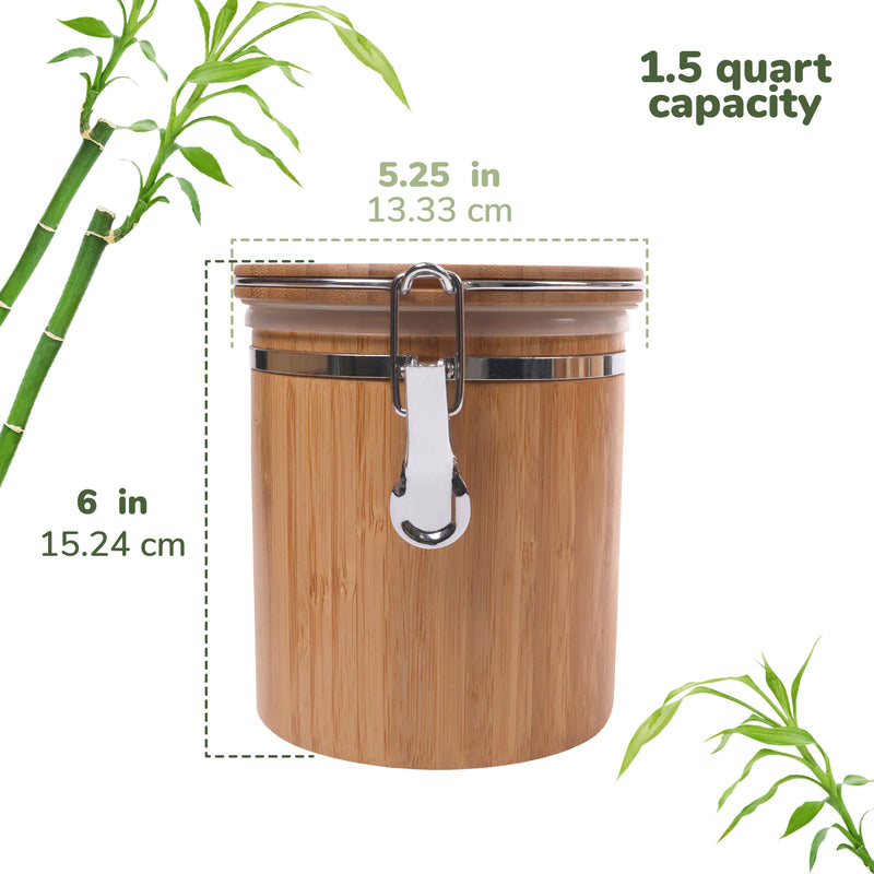 Hinged Cylindrical Medium Bamboo Containers