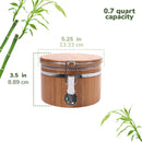 Hinged Cylindrical Small Bamboo Containers