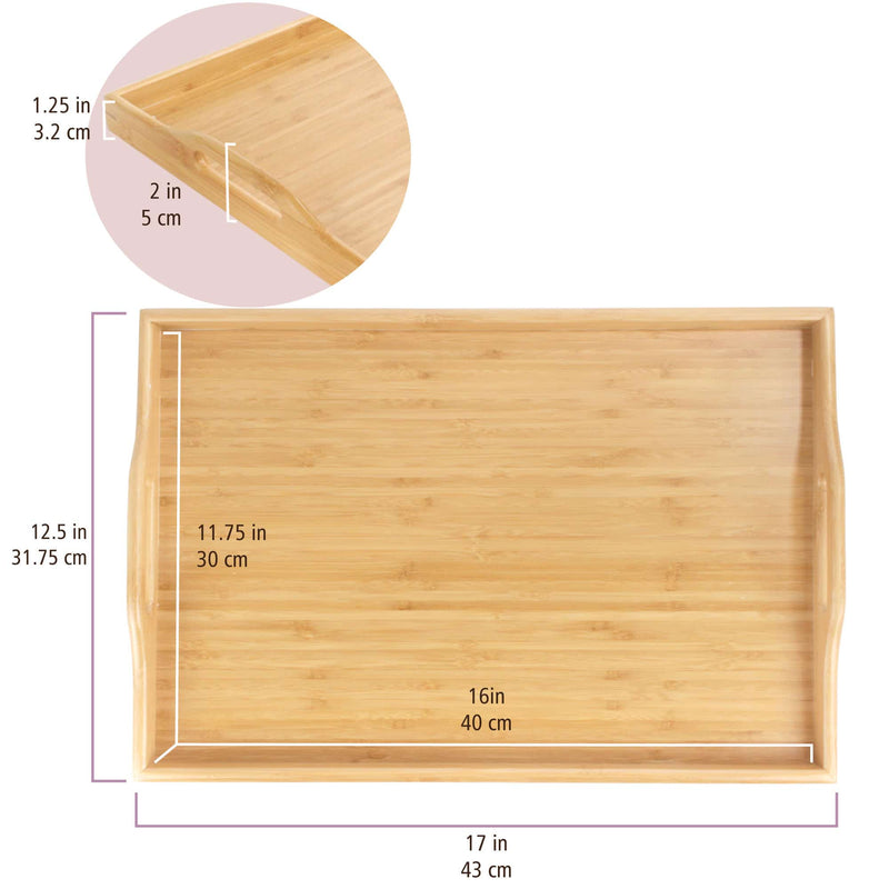 Bamboo Serving Tray with Handles