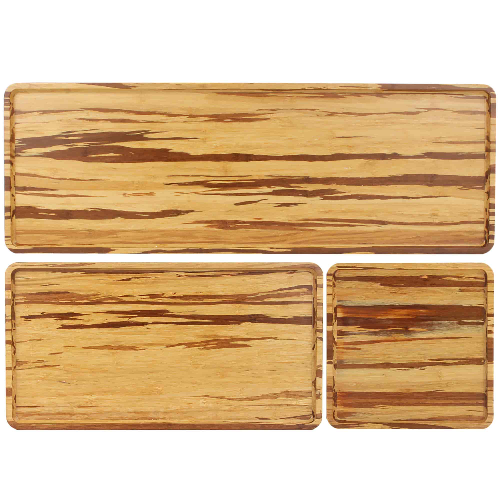 Bamboo Reusable Tiger Stripe Serving Trays