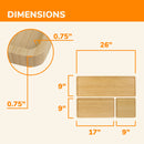 Bamboo Reusable Vertical Grain Carbonized Brown Serving Trays