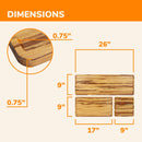 Bamboo Reusable Tiger Stripe Serving Trays