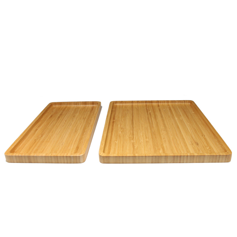 Bamboo Tea Serving Coffee and Breakfast Tray Sets - Small, Medium, Large