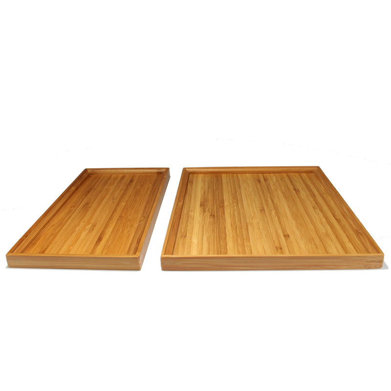 Bamboo Tea Serving Coffee and Breakfast Tray Sets - Small, Medium, Large