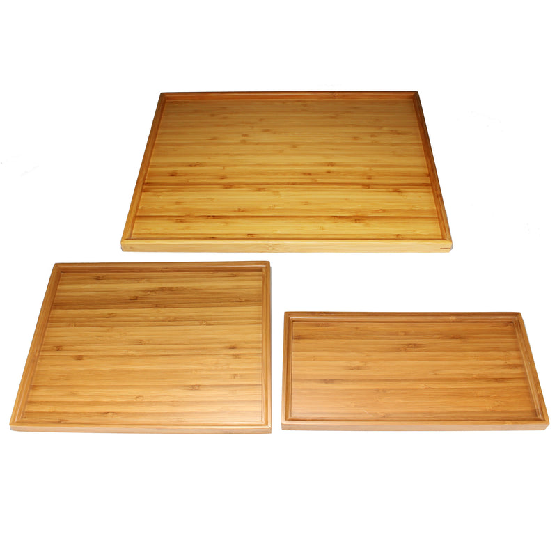 Bamboo Tea Serving Coffee and Breakfast Tray Sets - Small, Medium, Large