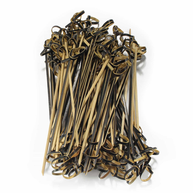 black bamboo knot picks skewers toothpicks pack