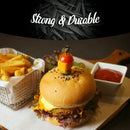 black bamboo knot picks skewers toothpicks tomato garnish cheeseburger hamburger burger vegan sandwich fries strong durable