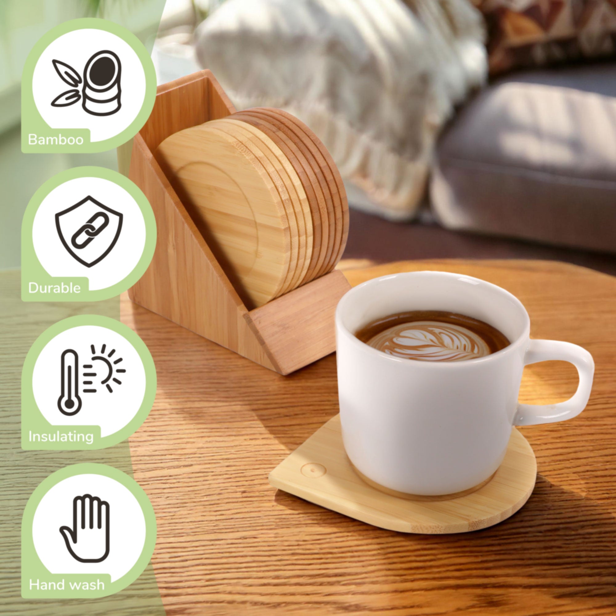 Round Coasters with Holder