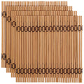 Premium Bamboo Matchstick Coasters - 4.25" x 4.25" - Square