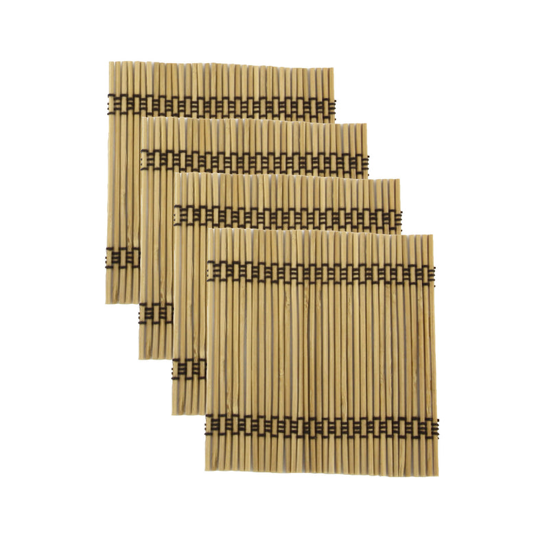 Premium Bamboo Matchstick Coasters - 4.25" x 4.25" - Square