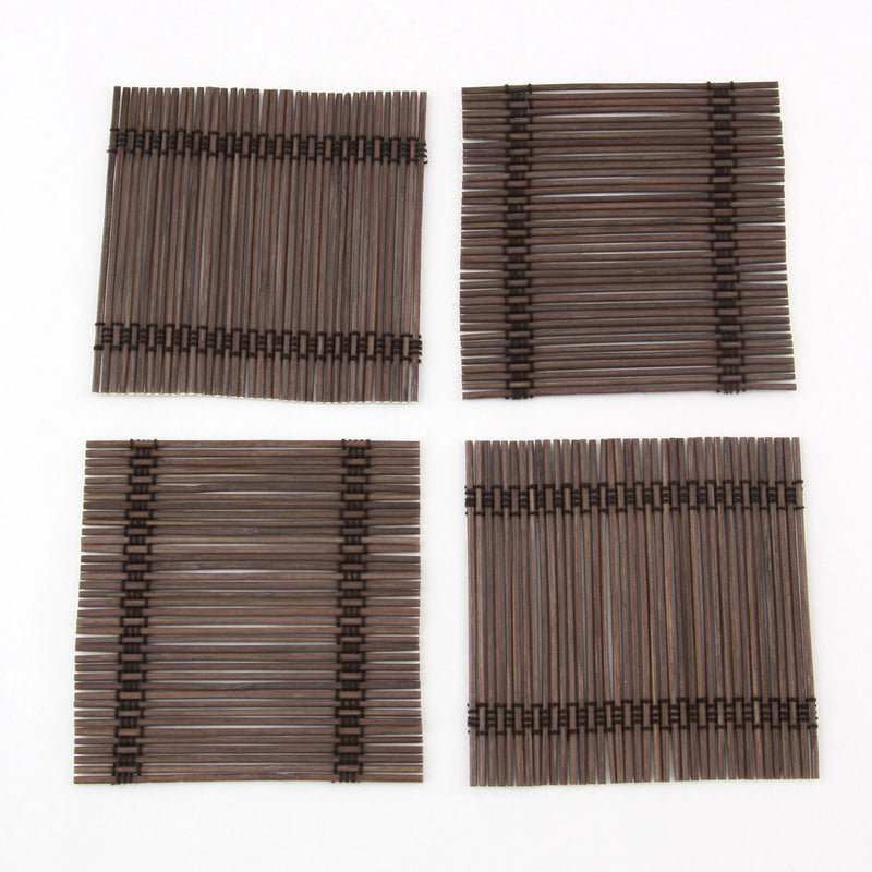 Premium Bamboo Matchstick Coasters - 4.25" x 4.25" - Square