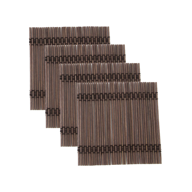 Premium Bamboo Matchstick Coasters - 4.25" x 4.25" - Square