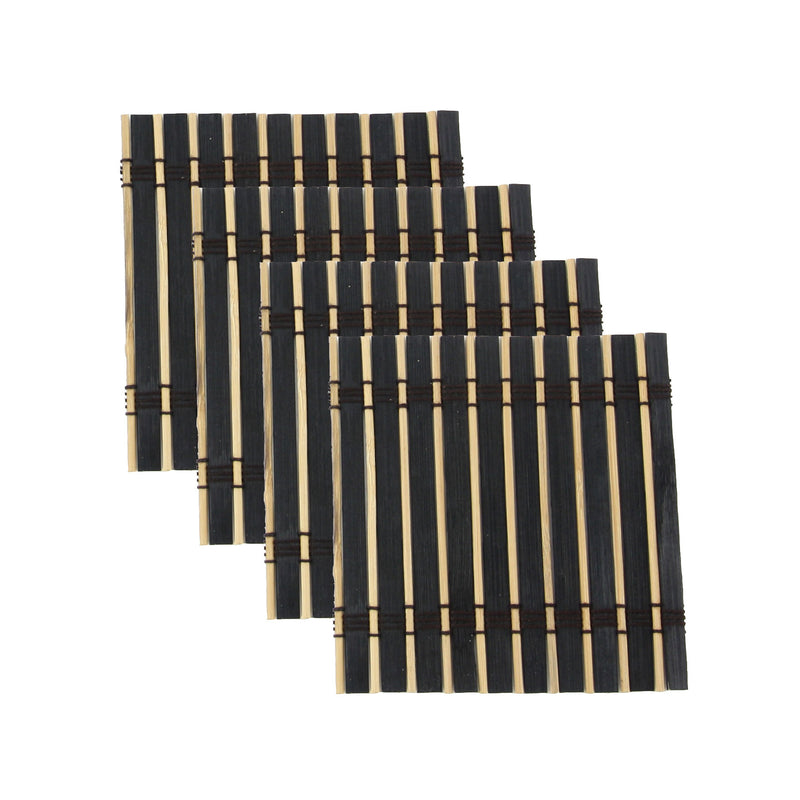 Premium Bamboo Slat Coasters - 4.25" x 4.25" - Square