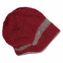 red charm double layer knit beanie
