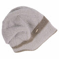 grey charm double layer knit beanie flat lay