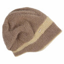 brown charm double layer knit beanie
