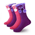 Women's Fuzzy Chenille Non-Slip Crew Socks Assortments: 4 & 8 Pairs