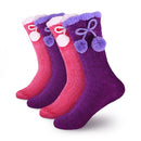 Women's Fuzzy Chenille Non-Slip Crew Socks Assortments: 4 & 8 Pairs