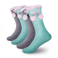 Women's Fuzzy Chenille Non-Slip Crew Socks Assortments: 4 & 8 Pairs