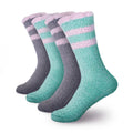 Women's Fuzzy Chenille Non-Slip Crew Socks Assortments: 4 & 8 Pairs