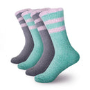 Women's Fuzzy Chenille Non-Slip Crew Socks Assortments: 4 & 8 Pairs