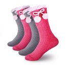 Women's Fuzzy Chenille Non-Slip Crew Socks Assortments: 4 & 8 Pairs