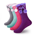 Women's Fuzzy Chenille Non-Slip Crew Socks Assortments: 4 & 8 Pairs
