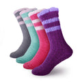 Women's Fuzzy Chenille Non-Slip Crew Socks Assortments: 4 & 8 Pairs