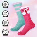 Women's Fuzzy Chenille Non-Slip Crew Socks Assortments: 4 & 8 Pairs