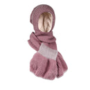 Café Chic Knit Hooded Scarf with Fleece-Lined Hood