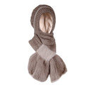Café Chic Knit Hooded Scarf with Fleece-Lined Hood