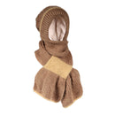 Café Chic Knit Hooded Scarf with Fleece-Lined Hood