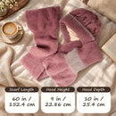 café chic knit hooded scarf with fleece-lined hood dimensions