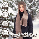 café chic knit hooded scarf with fleece-lined hood comfortable hood