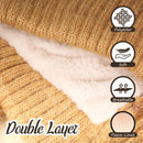 café chic knit hooded scarf with fleece-lined hood double layer