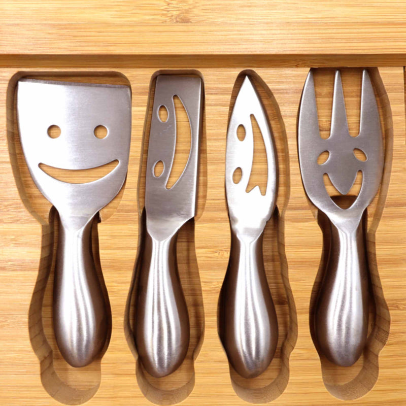 Stainless steel charcuterie utensils for cheese and meats