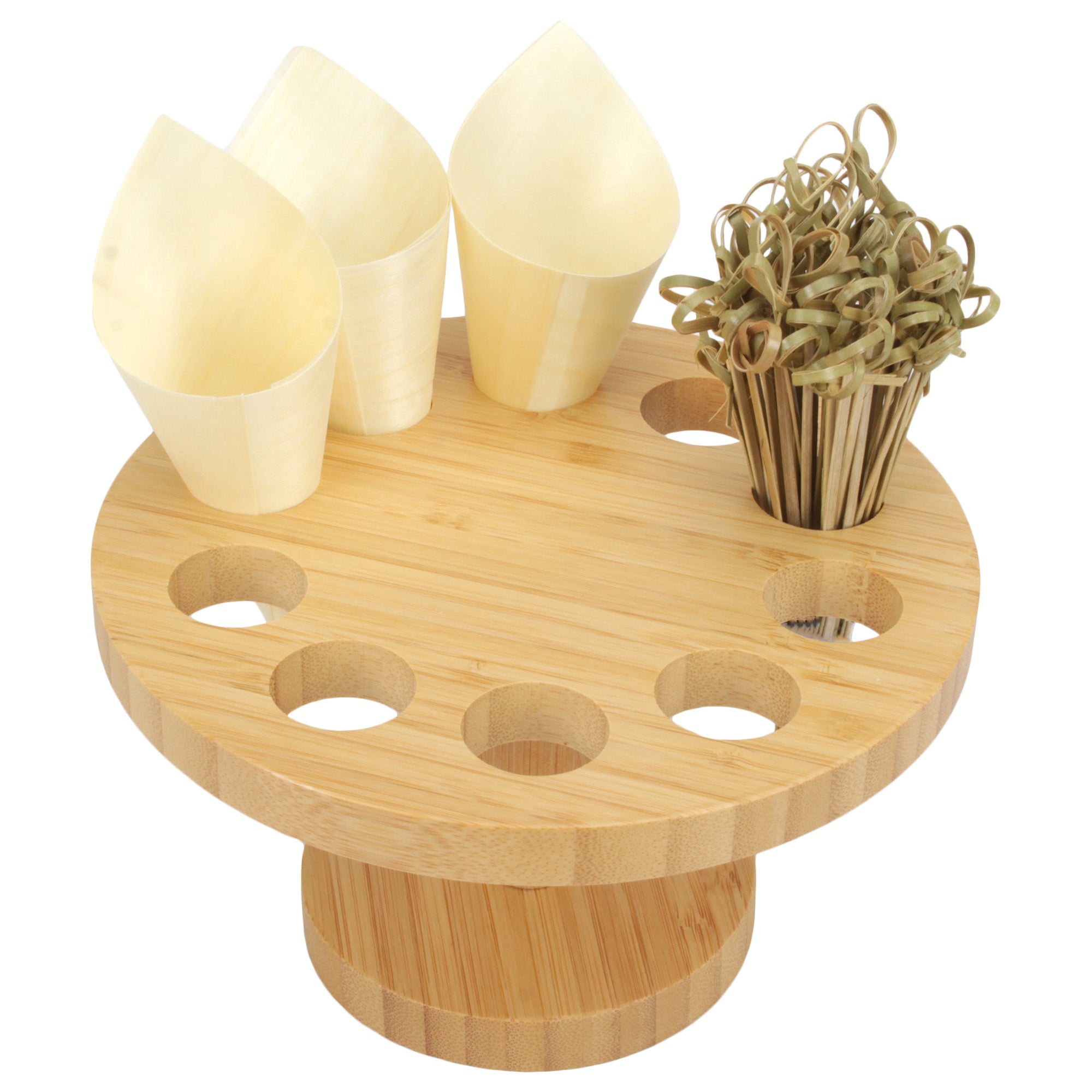 Bamboo Cone Stands w/ Skewers and Cones