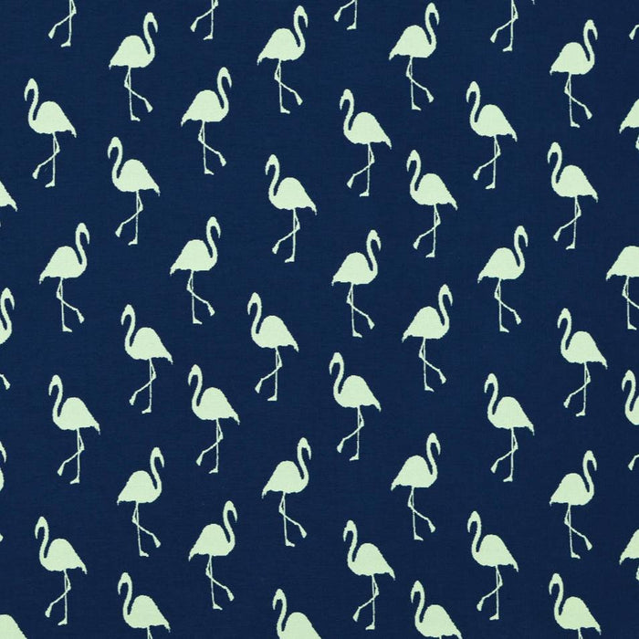 bamboomn Flamingo Dark Denim Covington Upholstery Fabric