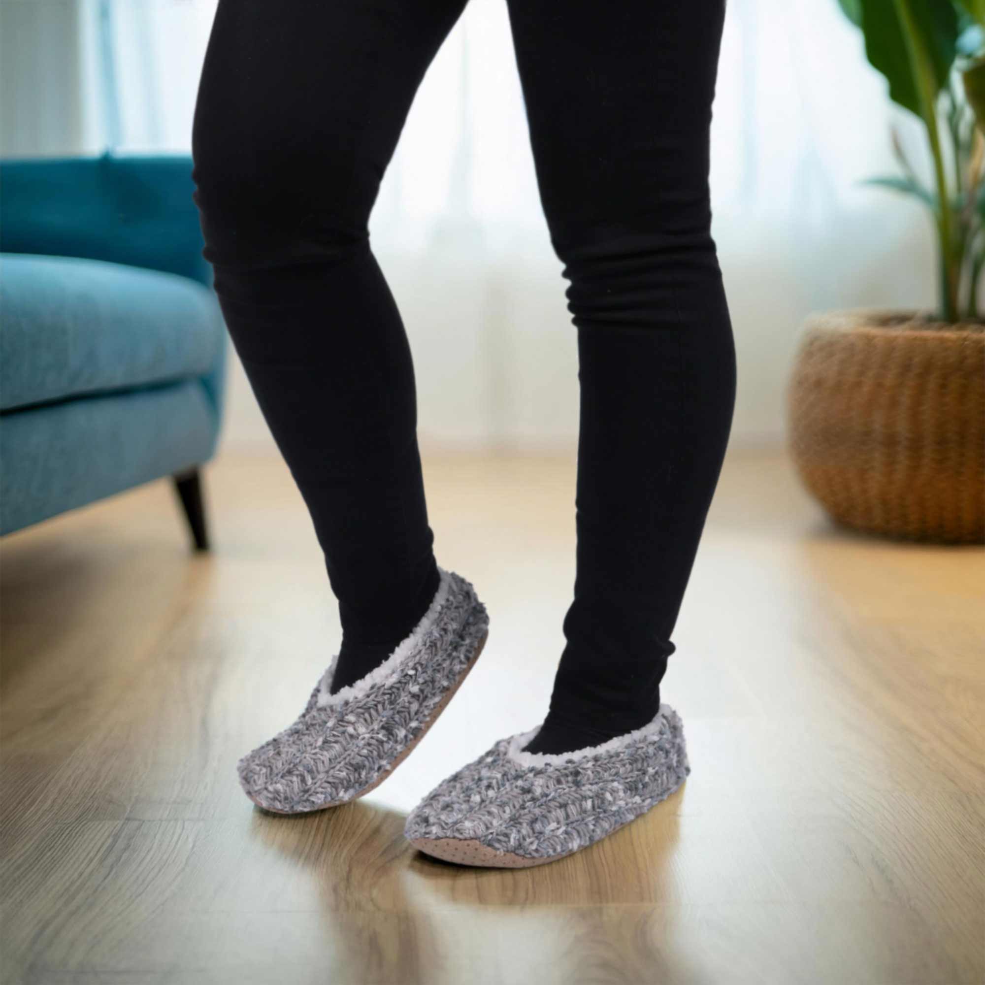 grey cozy womens slippers