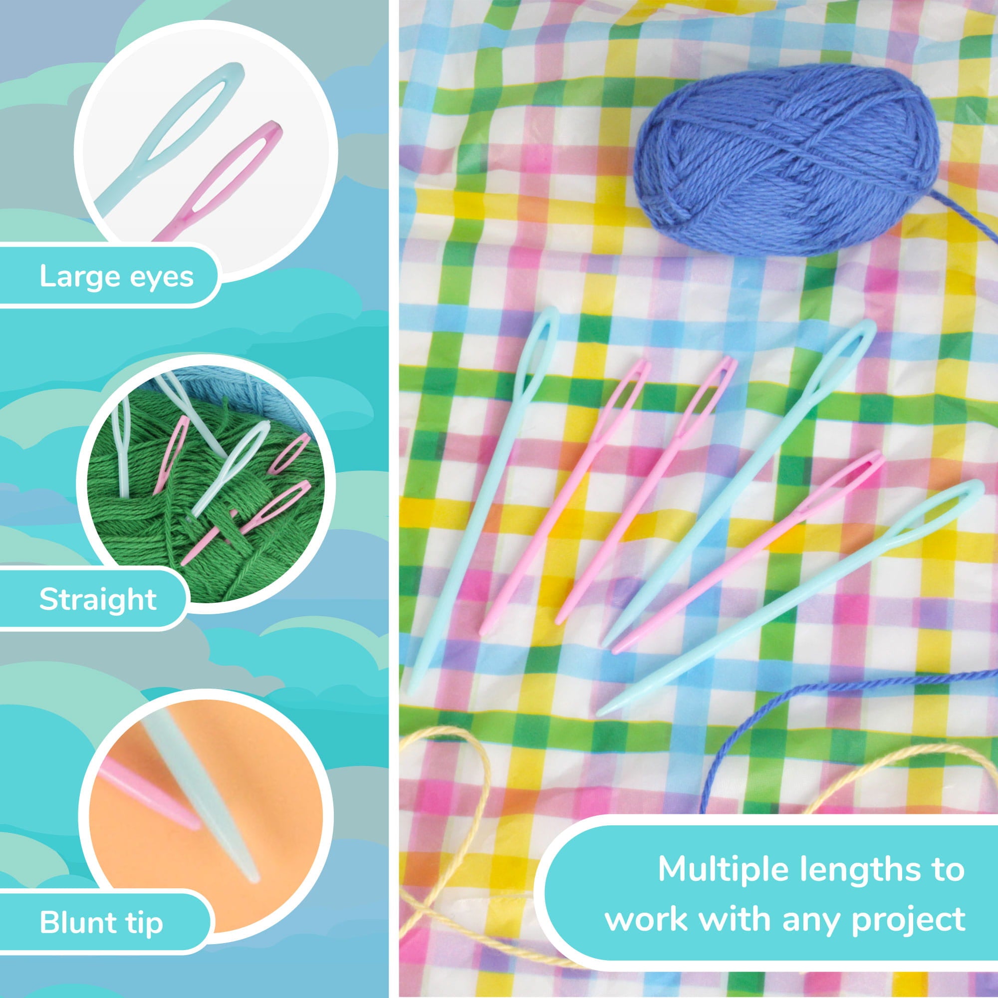 Plastic Darning Needle Set