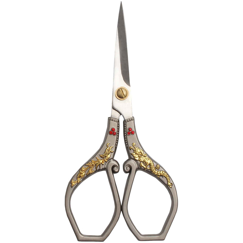 silver antique scissors sharp stainless steel
