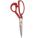 red grooved fabric scissors