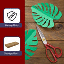 red grooved fabric scissors