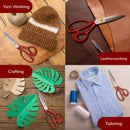 red grooved fabric scissors