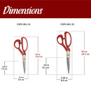 red grooved fabric scissors